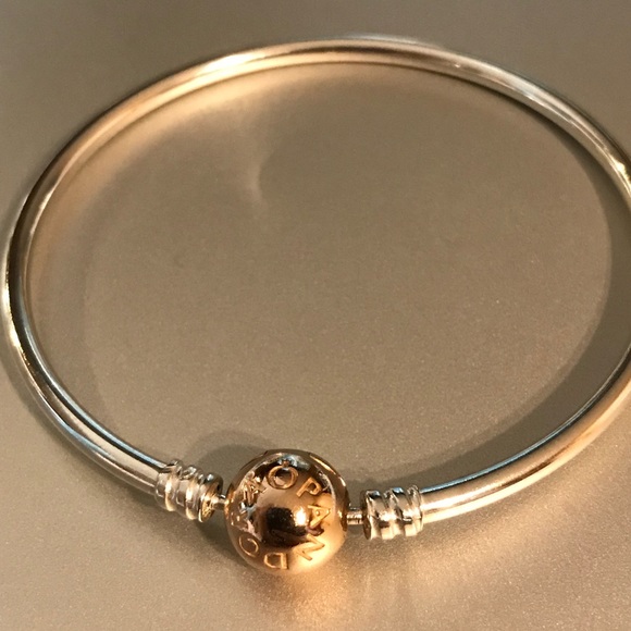 pandora silver bangle rose gold clasp pandora silver bangle rose gold clasp